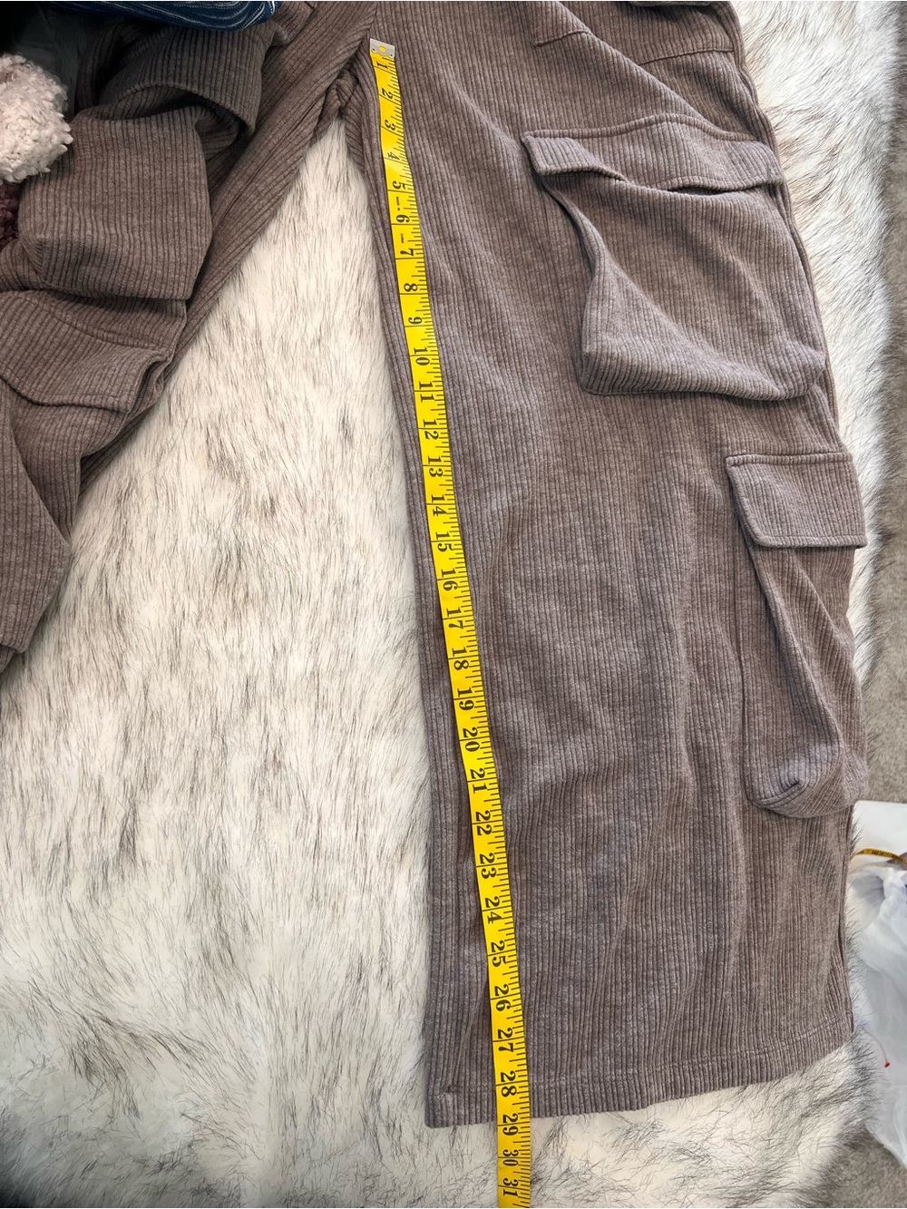 HALARA Brown Wide-Leg Cargo Corduroy Pants Pull-On Drawstring M - Picture 9 of 9